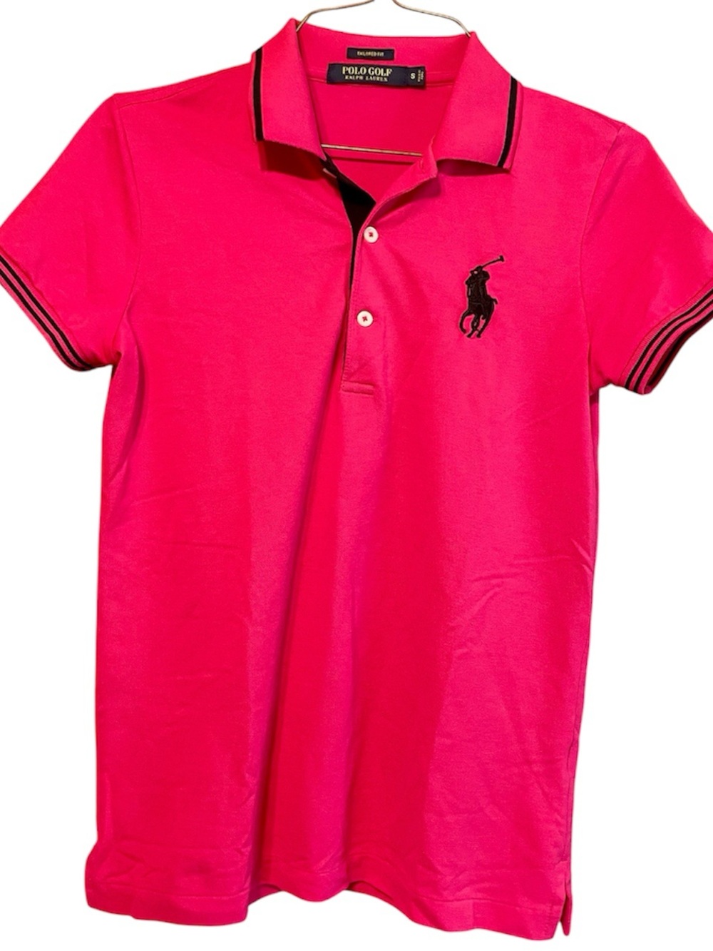 Ralph Lauren Polo Golf Bright Pink Polo with Black Pony